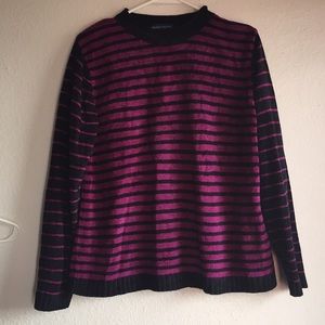 Karen Scott  Purple Black Long Sleeve Sweater
